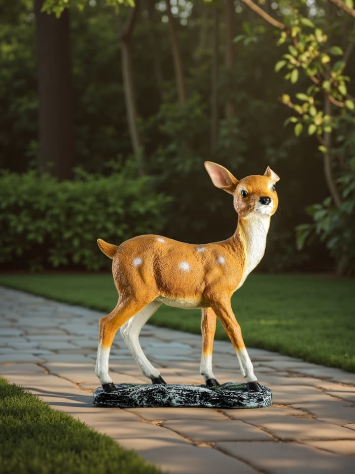 Садовая фигура из полистоуна «Оленёнок», 39×18×53 см