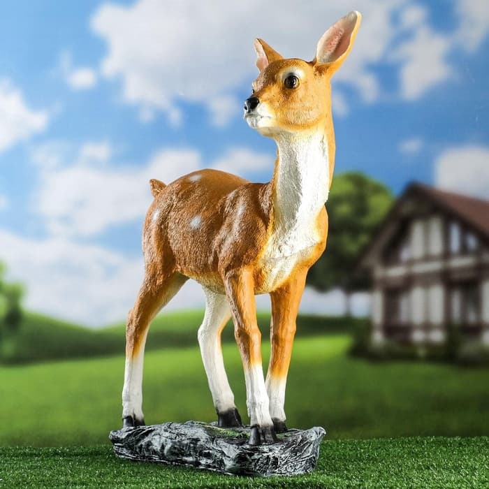 Садовая фигура из полистоуна «Оленёнок», 39×18×53 см
