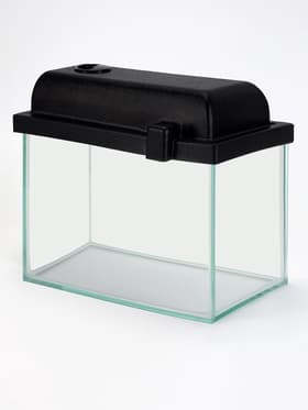 Аквариум «Прямоугольный» с крышкой, 10 л, 32×15×21/26 см, чёрный