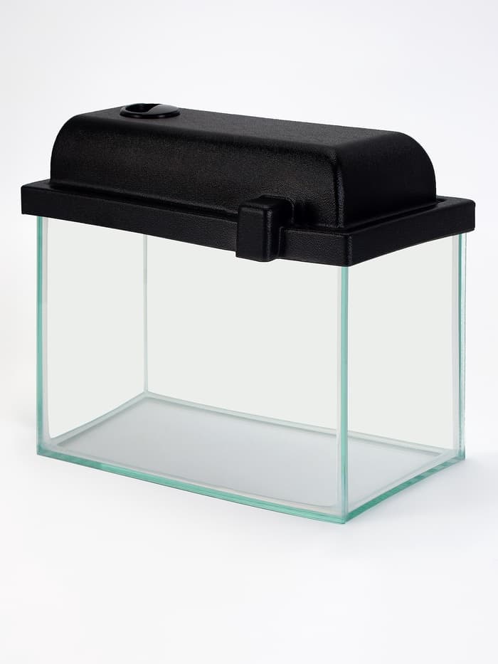 Аквариум «Прямоугольный» с крышкой, 10 л, 32×15×21/26 см, чёрный