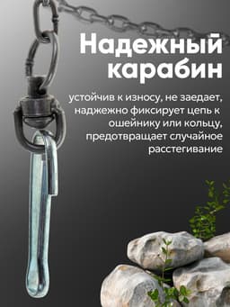 Цепь для привязи собак, 3 м, калибр 6×27 мм, черная