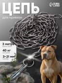 Цепь для привязи собак, 3 м, калибр 3×21 мм, черная