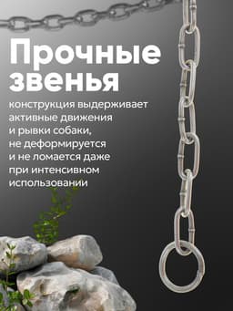 Цепь для привязи собак, 3 м, калибр 3×21 мм, черная