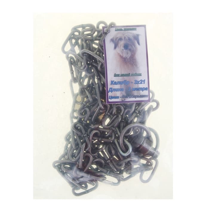 Цепь для привязи собак, 3 м, калибр 3×21 мм, черная