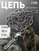 Цепь для привязи собак, 3 м, калибр 6×42 мм, черная