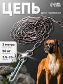 Цепь для привязи собак, 3 м, калибр 3.5×26 мм, черная