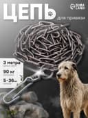 Цепь для привязи собак, 3 м, калибр 5×36 мм, черная