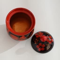 Набор для специй на подставке «Земляничка», 15×15×6 см, дерево, хохлома