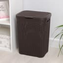 Корзина бельевая «Ротанг», 40 л, 29.5×37.8×48.2 см, с крышкой, коричневая