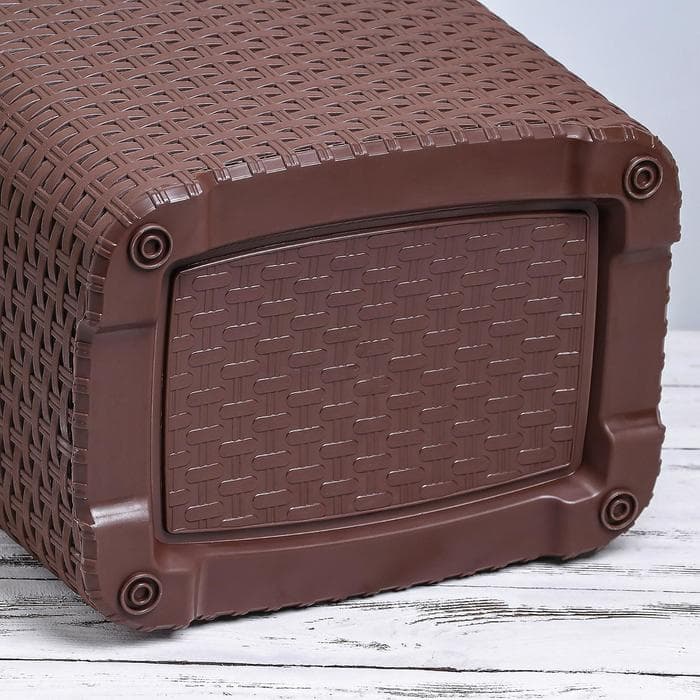 Корзина бельевая «Ротанг», 40 л, 29.5×37.8×48.2 см, с крышкой, коричневая