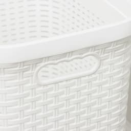 Корзина бельевая «Ротанг», 40 л, 29.5×37.8×48.2 см, с крышкой, белая