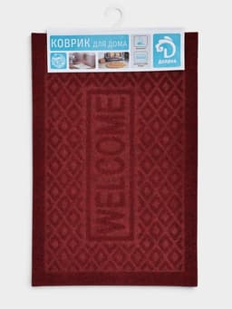 Коврик придверный Доляна Welcome, ромбы, влаговпитывающий, без окантовки, 38×58 см, цвет МИКС