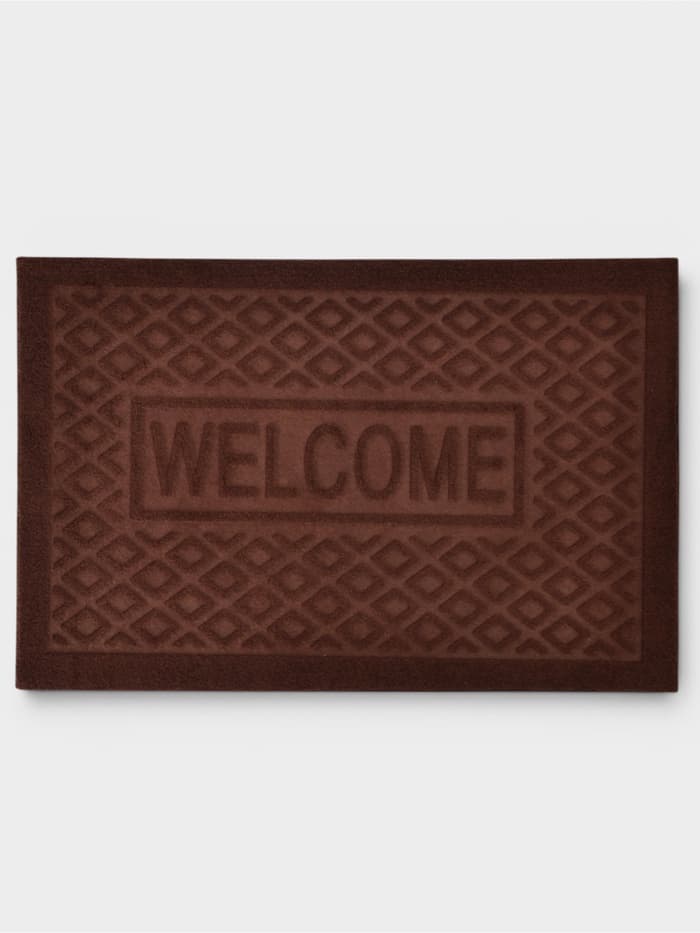 Коврик придверный Доляна Welcome, ромбы, влаговпитывающий, без окантовки, 38×58 см, цвет МИКС