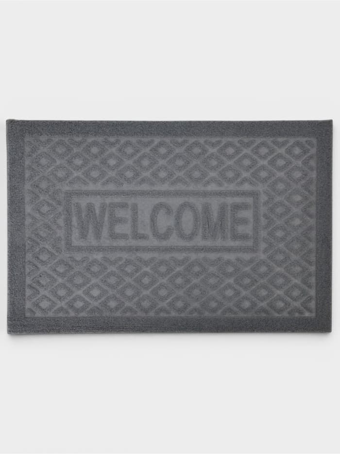 Коврик придверный Доляна Welcome, ромбы, влаговпитывающий, без окантовки, 38×58 см, цвет МИКС