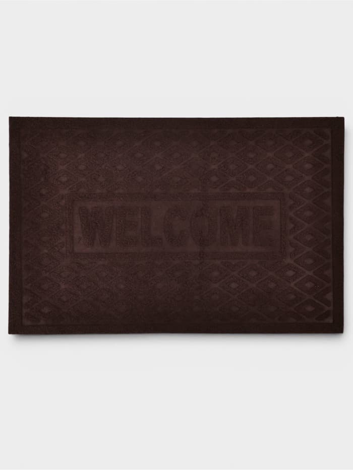 Коврик придверный Доляна Welcome, ромбы, влаговпитывающий, без окантовки, 38×58 см, цвет МИКС