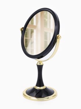 Зеркало настольное, с увеличением х2, двустороннее, на ножке, 17×28.5 см, (13.5×16.5 см), МИКС