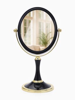 Зеркало настольное, с увеличением х2, двустороннее, на ножке, 17×28.5 см, (13.5×16.5 см), МИКС