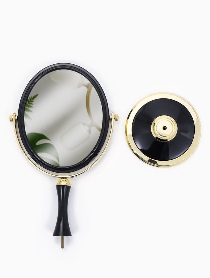 Зеркало настольное, с увеличением х2, двустороннее, на ножке, 17×28.5 см, (13.5×16.5 см), МИКС