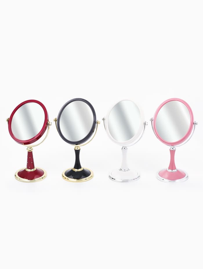 Зеркало настольное, с увеличением х2, двустороннее, на ножке, 17×28.5 см, (13.5×16.5 см), МИКС