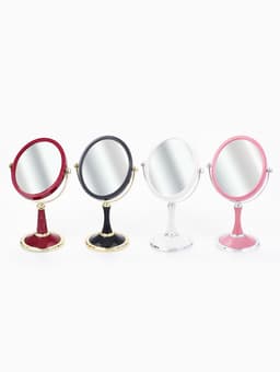 Зеркало настольное, с увеличением х2, двустороннее, на ножке, 17×28.5 см, (13.5×16.5 см), МИКС