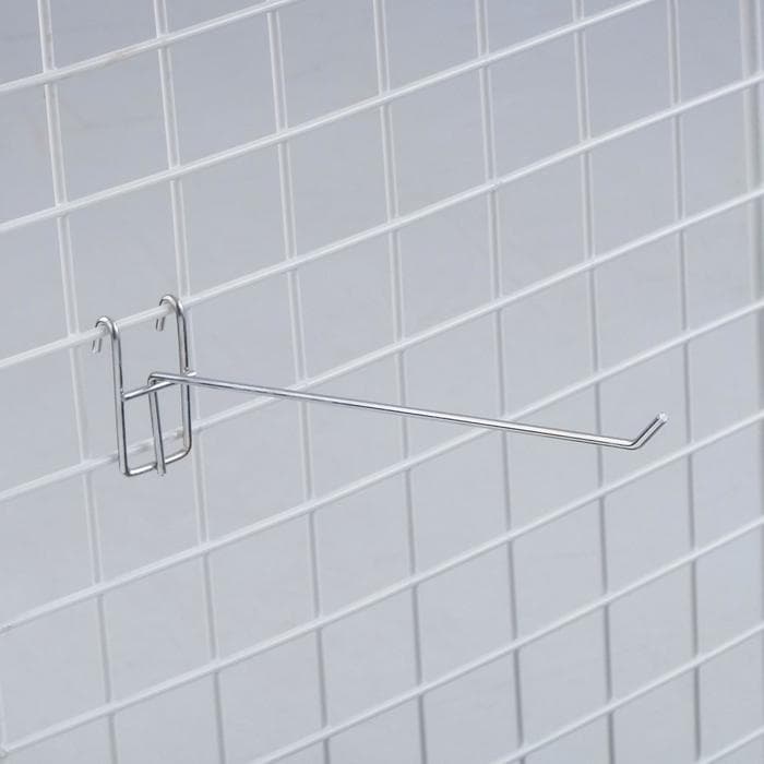 Крючок на сетку одинарный, d=3.5 мм, L=15 см, цвет хром