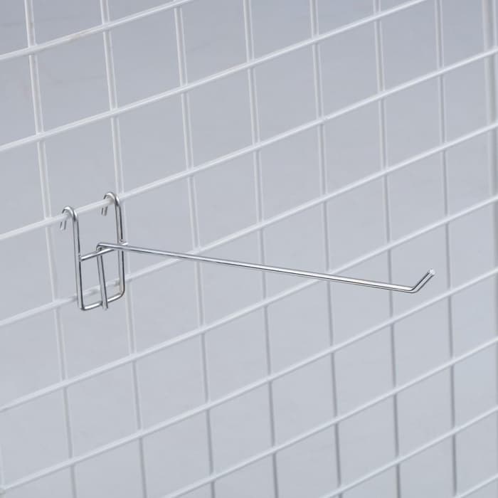 Крючок на сетку одинарный, цвет хром, d=3.5 мм, L=19 см