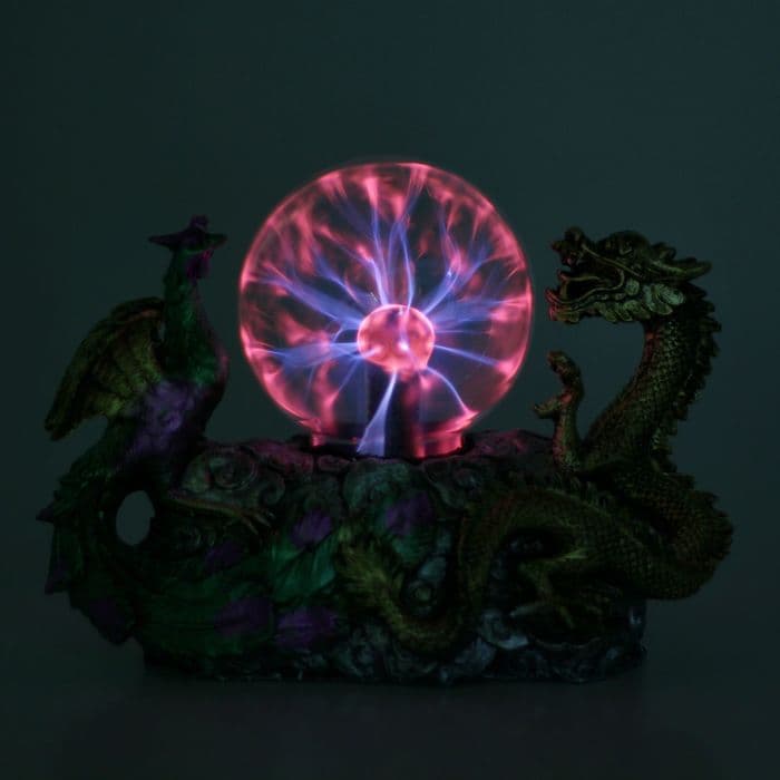 Плазменный шар «Дракон и птица», 23 см