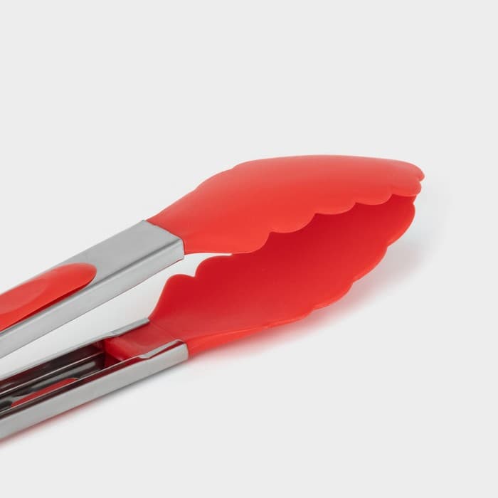 Щипцы кухонные Доляна «Лист», 23 см, красные