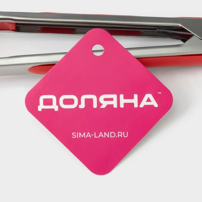 Щипцы кухонные Доляна «Лист», 23 см, красные