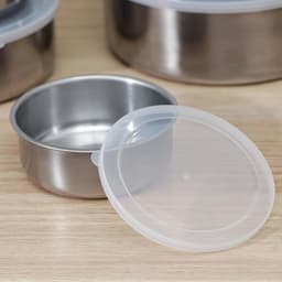 Набор мисок «Сталь», 5 шт.: d=18 см, 850 мл/d=16 см, 600 мл/d=14 см, 450 мл/d=12 см, 250 мл/d=10 см, 150 мл, с крышками, нержавеющая сталь, серебристый