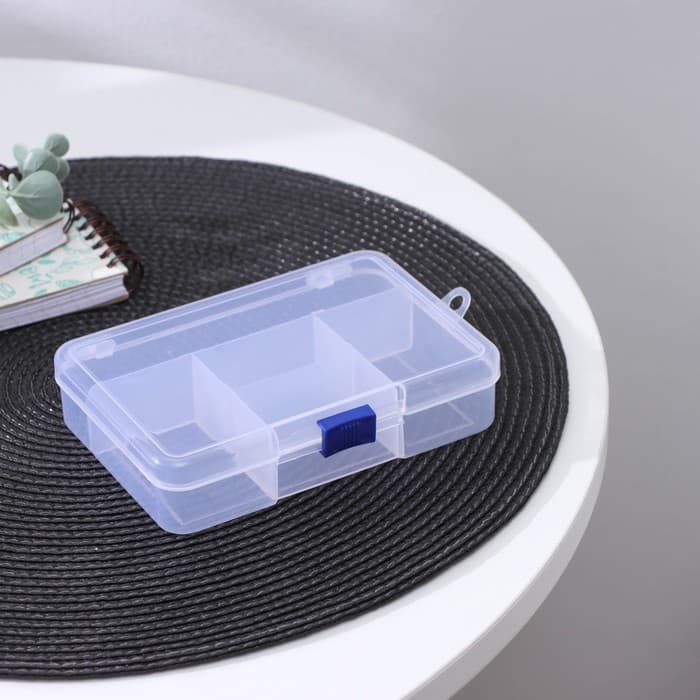 Органайзер для хранения, пластик, 5 отделений, 14.5×10×3.5 см, прозрачный