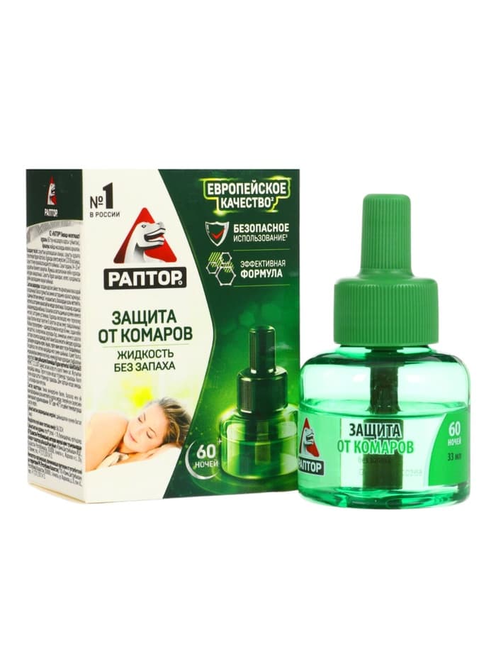Дополнительный флакон-жидкость от комаров «Раптор», без запаха, 60 ночей