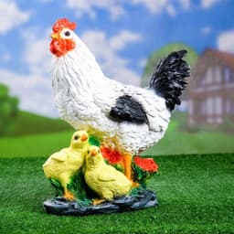 Садовая фигура из полистоуна «Курица с цыплятами», 33×17×25 см