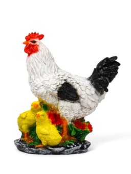 Садовая фигура из полистоуна «Курица с цыплятами», 33×17×25 см