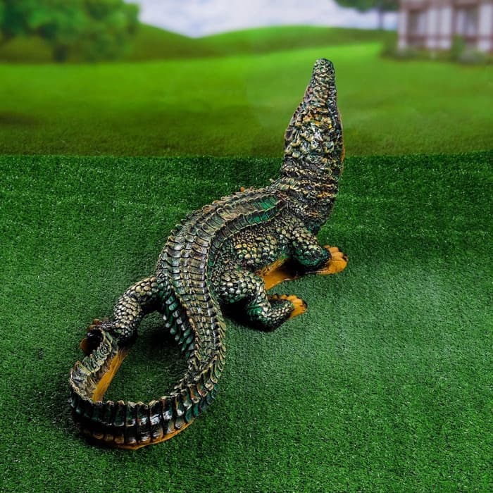 Садовая фигура из полистоуна «Крокодил», 32×83×28 см