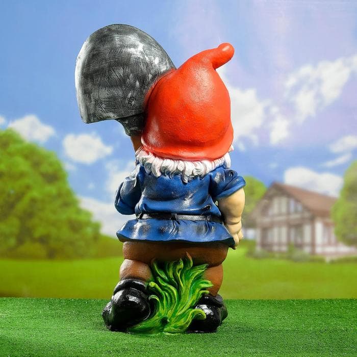 Садовая фигура из полистоуна «Гном с лопатой», 72×26×38 см