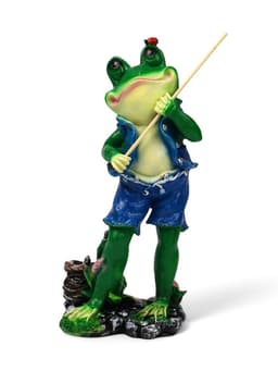 Садовая фигура из полистоуна «Лягушонок рыбак», 40×12×18 см
