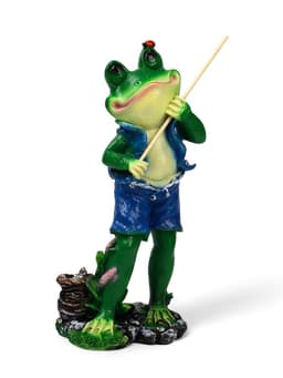 Садовая фигура из полистоуна «Лягушонок рыбак», 40×12×18 см