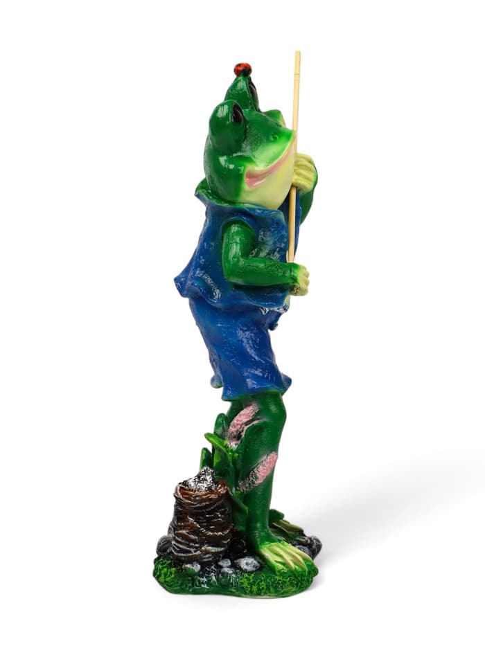 Садовая фигура из полистоуна «Лягушонок рыбак», 40×12×18 см