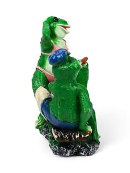 Садовая фигура из полистоуна «Лягушки на качелях», 37×17×38 см