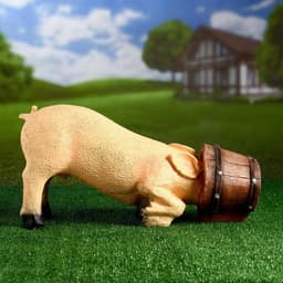 Садовая фигура из полистоуна «Свинья в кадке», 48×16×24 см