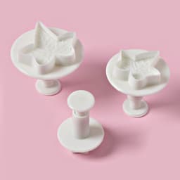 Плунжеры кондитерские Доляна «Листья», набор 3 шт., пластик, белые