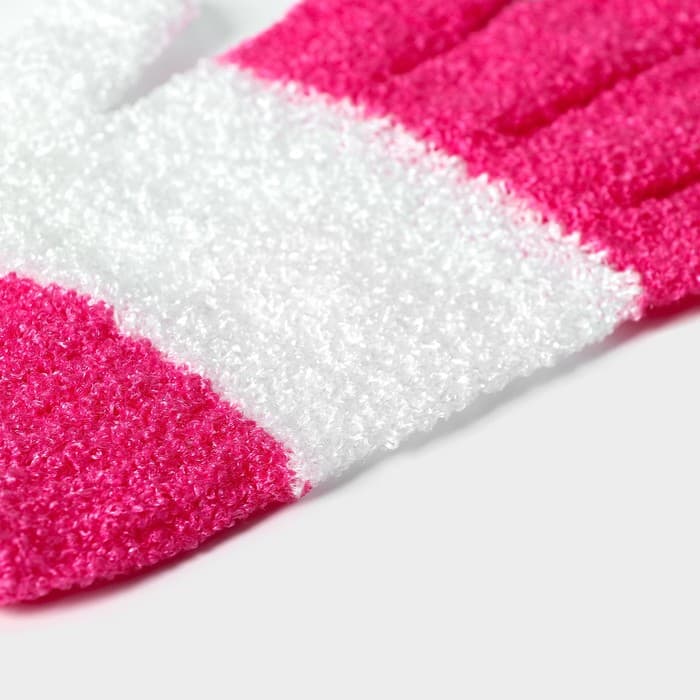 Мочалка - перчатка массажная Доляна, 14×18 см, полосатая, МИКС