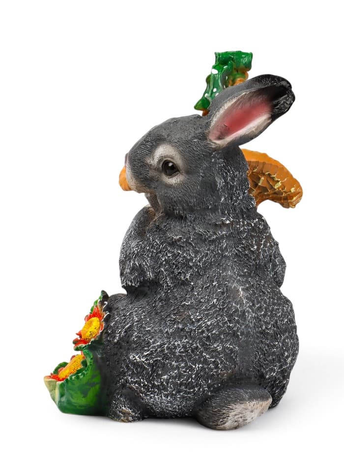 Садовая фигура из полистоуна «Зайка с лукошком», 33.5×28×28 см