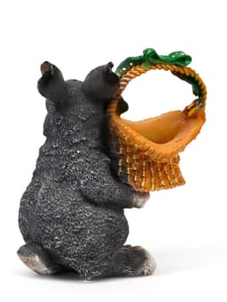 Садовая фигура из полистоуна «Зайка с лукошком», 33.5×28×28 см