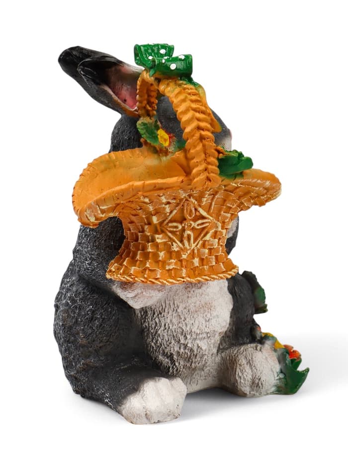 Садовая фигура из полистоуна «Зайка с лукошком», 33.5×28×28 см