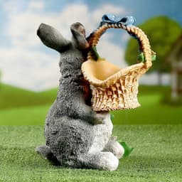 Садовая фигура из полистоуна «Зайка с лукошком», 33.5×28×28 см