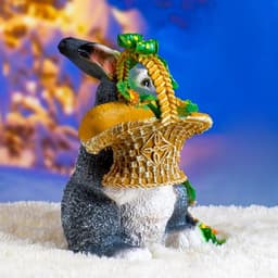 Садовая фигура из полистоуна «Зайка с лукошком», 33.5×28×28 см