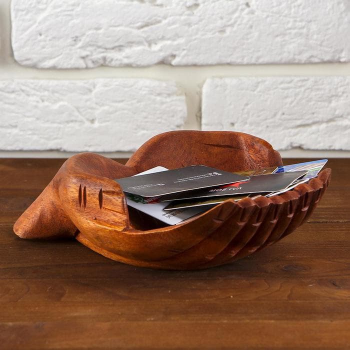 Сувенир дерево «Ладоши» коричневый цвет 20×15×7 см