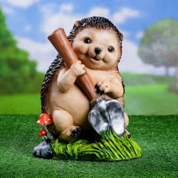 Садовая фигура из полистоуна «Ёж с лопатой», 31×22×22 см